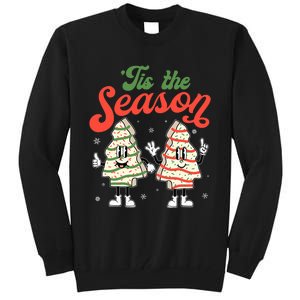 Little Tis' The Season Christmas Tree Cakes Debbie Becky Jen Tall Sweatshirt