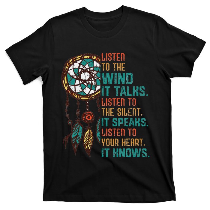 Listen To The Wind It Talks Fun Native American Day Graphic T-Shirt