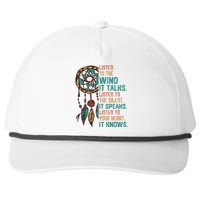 Listen To The Wind It Talks Fun Native American Day Graphic Snapback Five-Panel Rope Hat