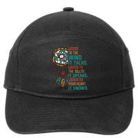 Listen To The Wind It Talks Fun Native American Day Graphic 7-Panel Snapback Hat