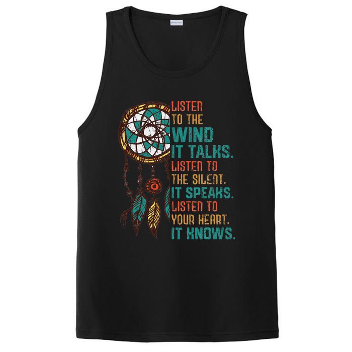 Listen To The Wind It Talks Fun Native American Day Graphic PosiCharge Competitor Tank