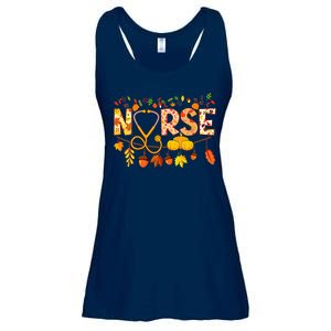 Love Turkey Thanksgiving Nurse Life Fall Scrub Ladies Essential Flowy Tank