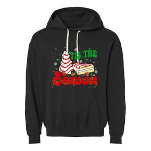 Little Tis' The Season Christmas Tree Cakes Debbie Groovy Garment-Dyed Fleece Hoodie