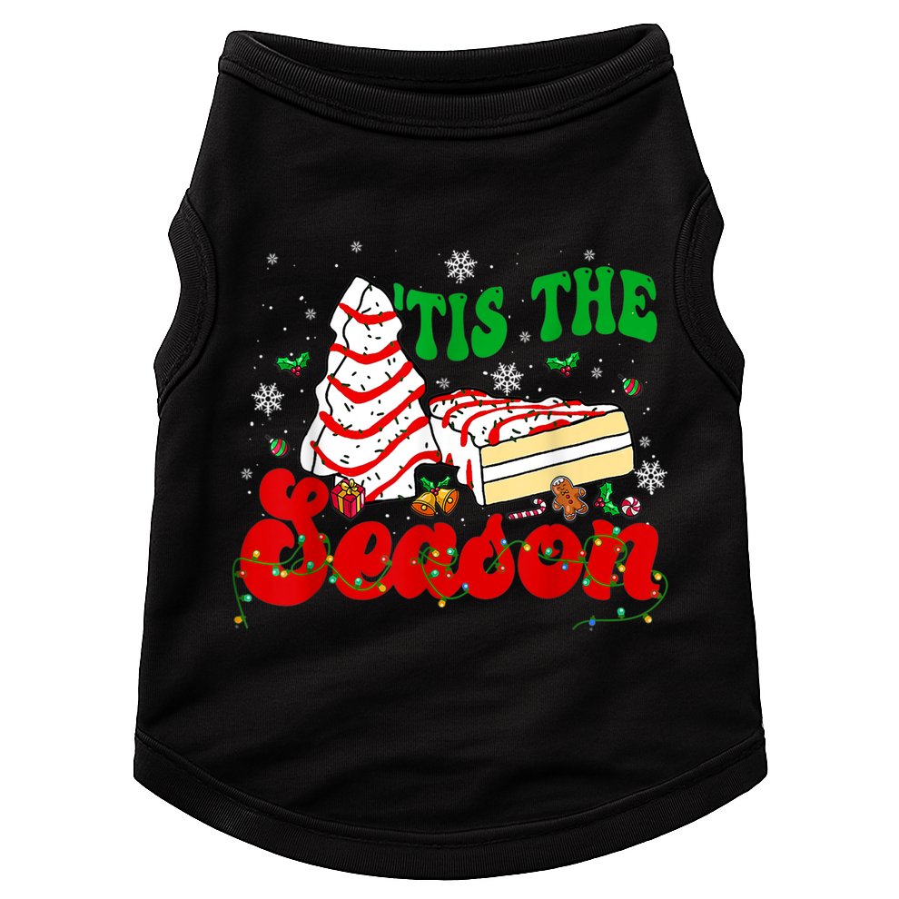 Little Tis' The Season Christmas Tree Cakes Debbie Groovy Doggie Tank