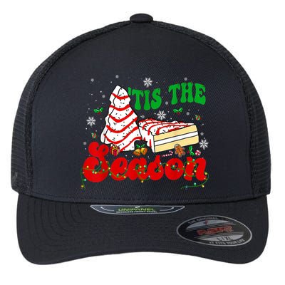 Little Tis' The Season Christmas Tree Cakes Debbie Groovy Flexfit Unipanel Trucker Cap