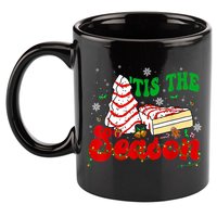 Little Tis' The Season Christmas Tree Cakes Debbie Groovy 11oz C Handle Ceramic Mug