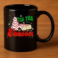 Little Tis' The Season Christmas Tree Cakes Debbie Groovy 11oz C Handle Ceramic Mug