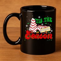 Little Tis' The Season Christmas Tree Cakes Debbie Groovy 11oz C Handle Ceramic Mug
