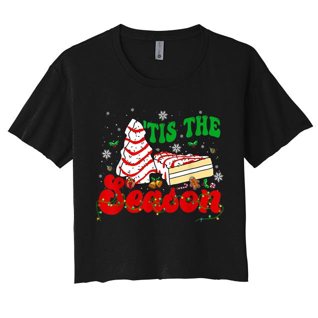 Little Tis' The Season Christmas Tree Cakes Debbie Groovy Crop Top
