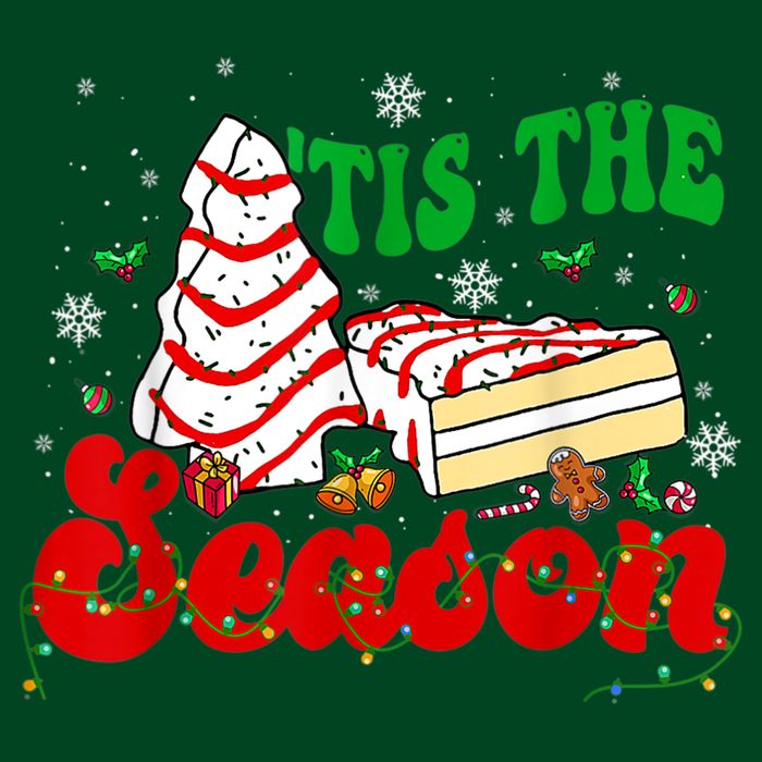 Little Tis' The Season Christmas Tree Cakes Debbie Groovy Cooling Performance Crew T-Shirt