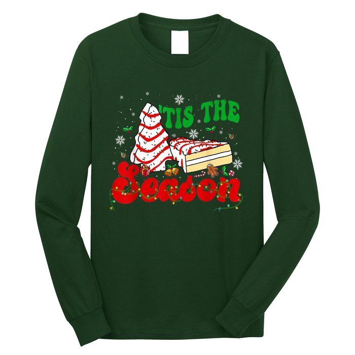 Little Tis' The Season Christmas Tree Cakes Debbie Groovy Long Sleeve Shirt