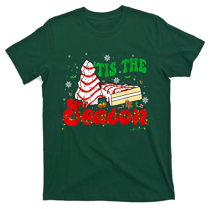 Little Tis' The Season Christmas Tree Cakes Debbie Groovy T-Shirt