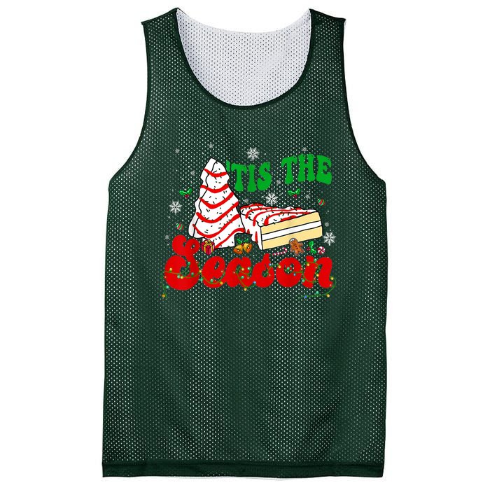 Little Tis' The Season Christmas Tree Cakes Debbie Groovy Mesh Reversible Basketball Jersey Tank