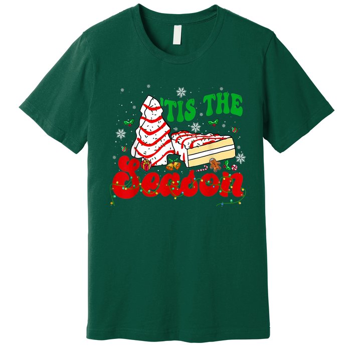 Little Tis' The Season Christmas Tree Cakes Debbie Groovy Premium T-Shirt