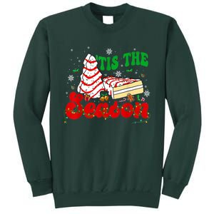 Little Tis' The Season Christmas Tree Cakes Debbie Groovy Tall Sweatshirt