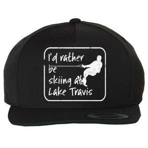 Lake Travis Texas Id Rather Be Water Skiing Cute Gift Wool Snapback Cap