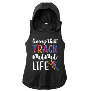 Living That Track Mimi Life Track And Field Mimi Ladies PosiCharge Tri-Blend Wicking Draft Hoodie Tank