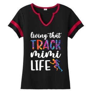 Living That Track Mimi Life Track And Field Mimi Ladies Halftime Notch Neck Tee