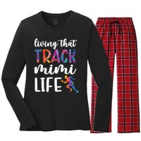 Living That Track Mimi Life Track And Field Mimi Women's Long Sleeve Flannel Pajama Set 