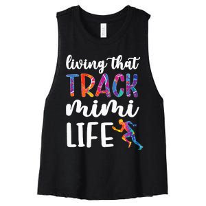 Living That Track Mimi Life Track And Field Mimi Women's Racerback Cropped Tank