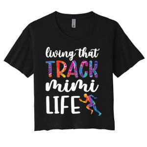 Living That Track Mimi Life Track And Field Mimi Women's Crop Top Tee