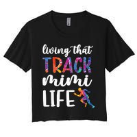 Living That Track Mimi Life Track And Field Mimi Women's Crop Top Tee