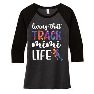 Living That Track Mimi Life Track And Field Mimi Women's Tri-Blend 3/4-Sleeve Raglan Shirt