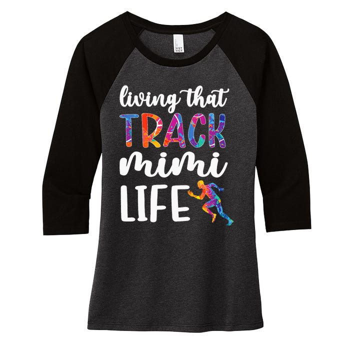 Living That Track Mimi Life Track And Field Mimi Women's Tri-Blend 3/4-Sleeve Raglan Shirt