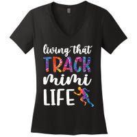 Living That Track Mimi Life Track And Field Mimi Women's V-Neck T-Shirt