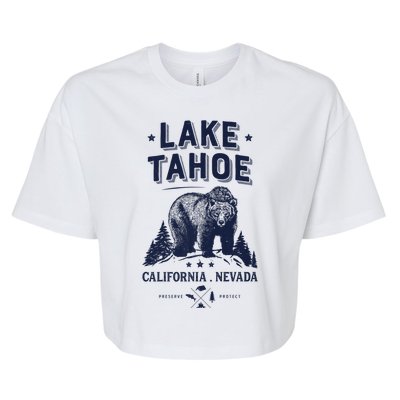 Lake Tahoe Tees California Nevada Vintage Bear Gift Bella+Canvas Jersey Crop Tee