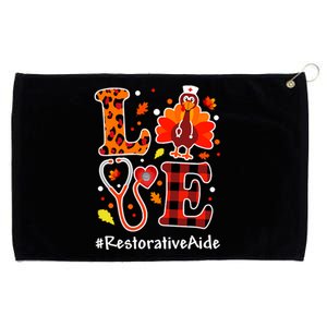 Love Turkey Thanksgiving Restorative Aide Fall Leopard Plaid Cute Gift Grommeted Golf Towel