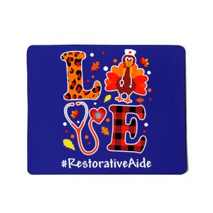 Love Turkey Thanksgiving Restorative Aide Fall Leopard Plaid Cute Gift Mousepad