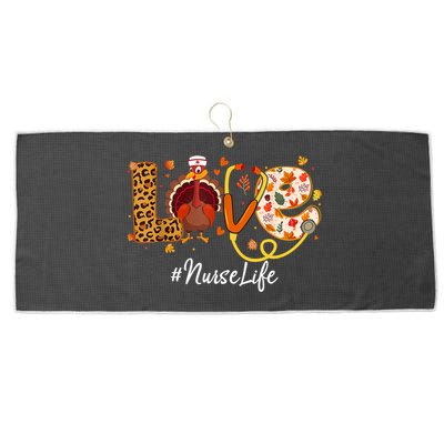 Love Turkey Thanksgiving Nurse Life Fall Scrub Top Meaningful Gift Large Microfiber Waffle Golf Towel