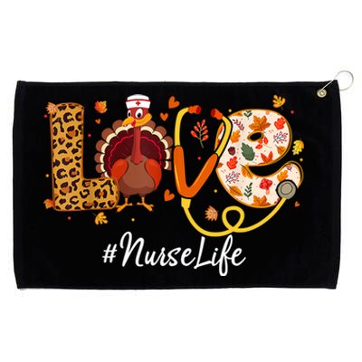 Love Turkey Thanksgiving Nurse Life Fall Scrub Top Meaningful Gift Grommeted Golf Towel