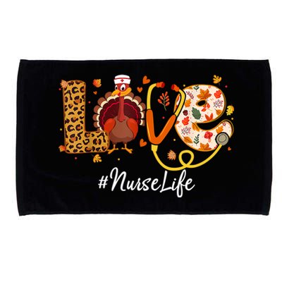 Love Turkey Thanksgiving Nurse Life Fall Scrub Top Meaningful Gift Microfiber Hand Towel