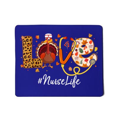 Love Turkey Thanksgiving Nurse Life Fall Scrub Top Meaningful Gift Mousepad