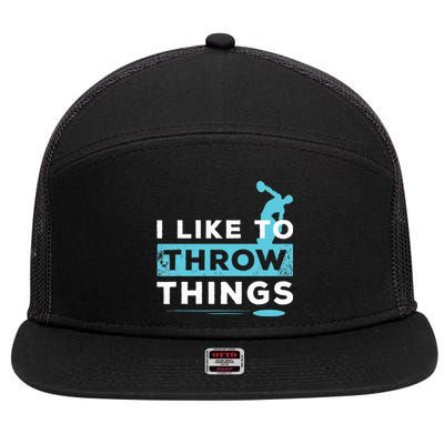 Like Things Track Field Discus Athlete Throw 7 Panel Mesh Trucker Snapback Hat