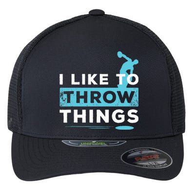 Like Things Track Field Discus Athlete Throw Flexfit Unipanel Trucker Cap