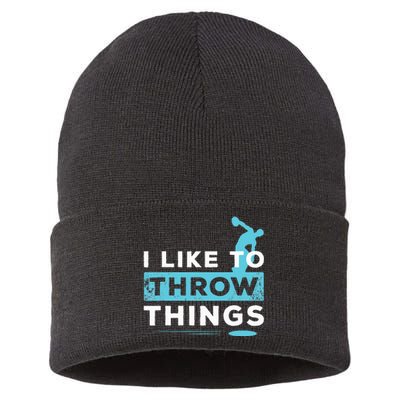 Like Things Track Field Discus Athlete Throw Sustainable Knit Beanie