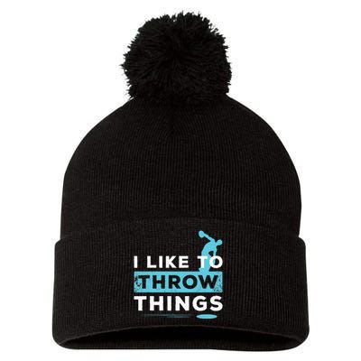 Like Things Track Field Discus Athlete Throw Pom Pom 12in Knit Beanie