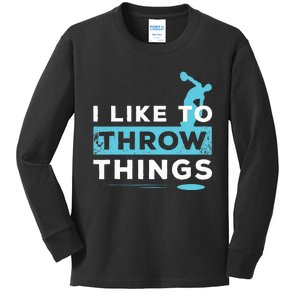 Like Things Track Field Discus Athlete Throw Kids Long Sleeve Shirt