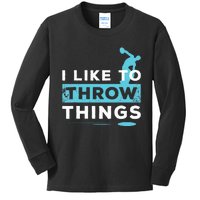 Like Things Track Field Discus Athlete Throw Kids Long Sleeve Shirt