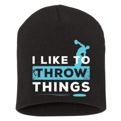 Like Things Track Field Discus Athlete Throw Short Acrylic Beanie