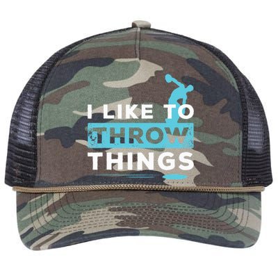 Like Things Track Field Discus Athlete Throw Retro Rope Trucker Hat Cap