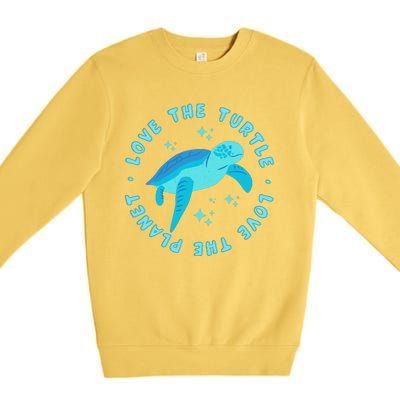 Love The Turtle Love The Planet Premium Crewneck Sweatshirt