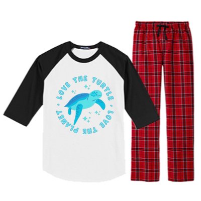 Love The Turtle Love The Planet Raglan Sleeve Pajama Set