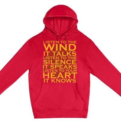 Listen To The Wind Native American Day Support Graphic Premium Pullover Hoodie