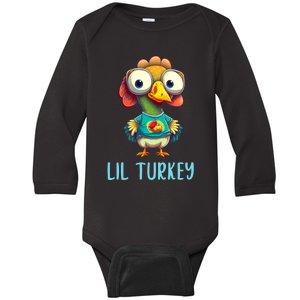 Lil Turkey Thanksgiving Toddler Boys Cute Funny  Baby Long Sleeve Bodysuit