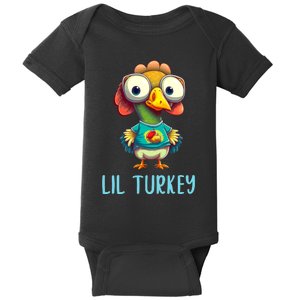 Lil Turkey Thanksgiving Toddler Boys Cute Funny  Baby Bodysuit