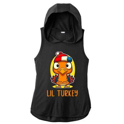 Lil Turkey Thanksgiving Toddler Boys Cute Funny Ladies PosiCharge Tri-Blend Wicking Draft Hoodie Tank